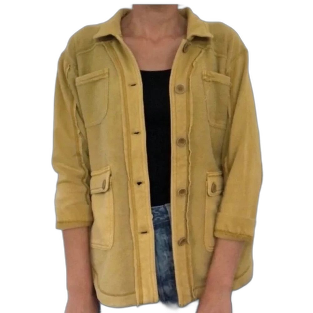 Pilcro and the Letterpress Mustard Yellow‎ Utility Shirt Jacket Small S (1317)